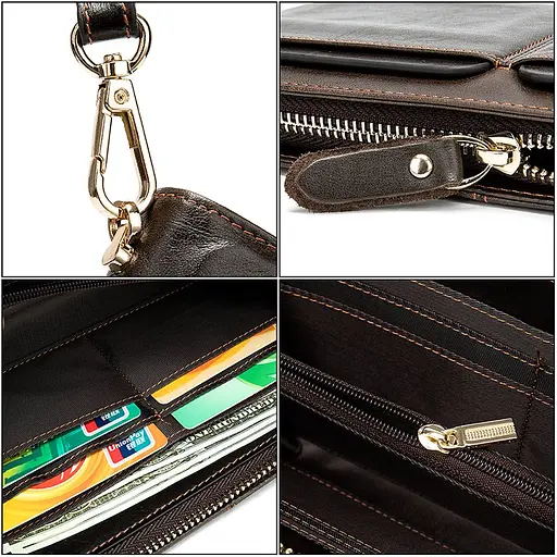 Кожаный мужской клатч-барсетка  Vintage 21,5х11,5х3 см acs0028317 - фото 6