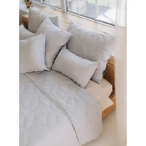 Набір Sonex Hawaii: покривало двостороннє 240х220 см + наволочка 70х50 см 2 шт. світло-сірий (SO102526) - фото 3