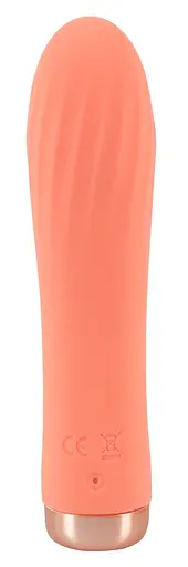 Вибратор Orion Peachy Mini Ribbed 13.6 см оранжевый - фото 2