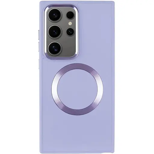 TPU чехол Epik Bonbon Metal Style with MagSafe для Samsung Galaxy S24 Ultra Сиреневый / Dasheen
