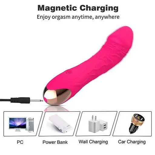 Вібратор 20 режимів вібрації точка G силікон водостійкий USB зарядка червоний - фото 3