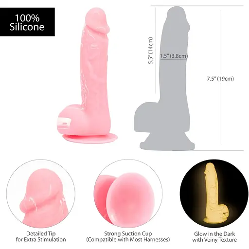 Фалоімітатор Addiction - Brandon - 7.5, що світиться у темряві - фото 5