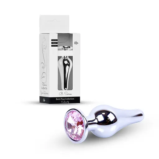 Анальна пробка B-Series HeavyFun Jewellery Silver Plug 9.5 см (світло-рожевий) - фото 15