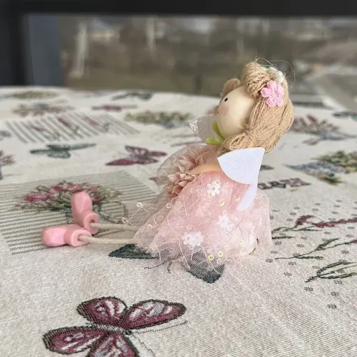 Великодня декоративна лялька рожева з квіткою MIS LT - фото 3