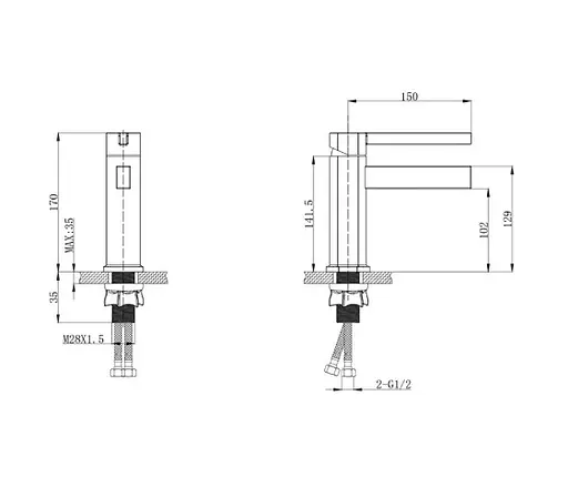 Смеситель для раковины Mixxus Bond 001 Nut (MI7150) - фото 2