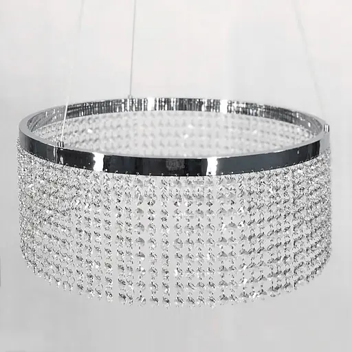 Неймовірна кришталева люстра з срібним обводком h35 Line.F Діаметр 40см - фото 2