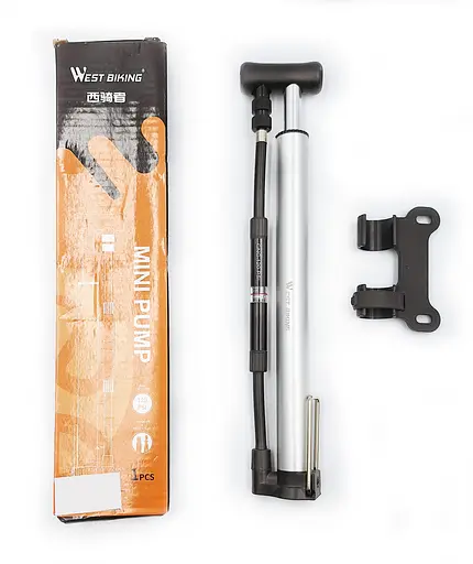 Насос велосипедный West Biking YP0711106 с манометром серебристый (G0000926) - фото 3