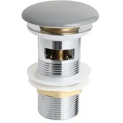 Донний клапан для раковини з переливом Mixxus POP-UP-08 gray автоматичний AC3566, Графит - фото 1