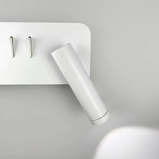 Праве біле бра на 2 вимикачі з білим плафоном та спотом Line F Арт. WJ032/2 R WT (правий) - фото 2