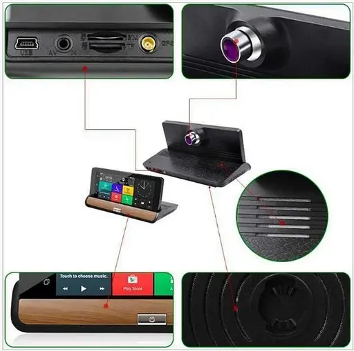 Видеорегистратор навигатор автопланшет Junsun CAR DVR 3G GPS T900 - фото 9