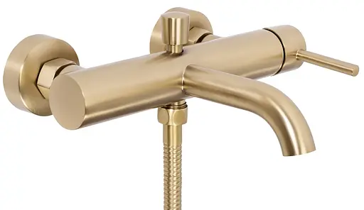 Смеситель для ванны Rea Lungo brushed gold настенный REA-B8010 Золотой - фото 7