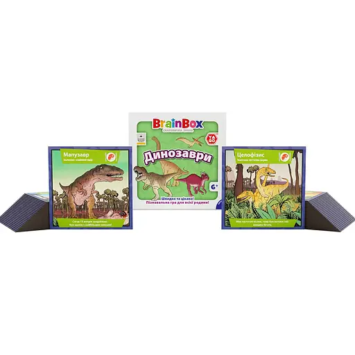 Карткова гра Brainbox "Динозаври" Yago BZZBRDI02UA 55 карток 1 гральний кубик - фото 4