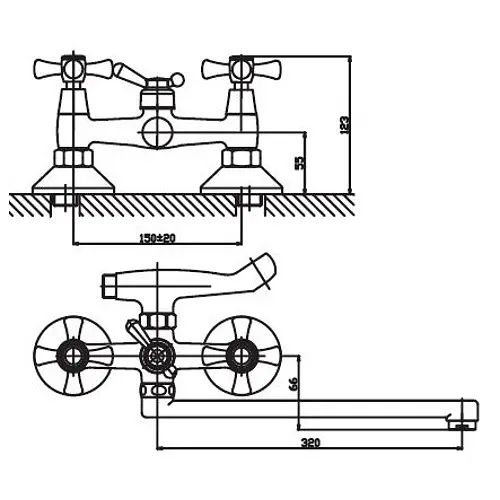 Смеситель для ванны Haiba SMES 143 (HB0368) - фото 2