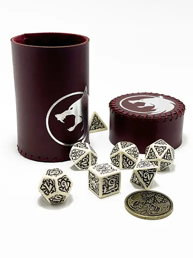 Настільна гра Планета Ігор Чаша для кубиків Вовк (бургунді) (Dice cup Wolf burgundy) (pi-dc009) - фото 5
