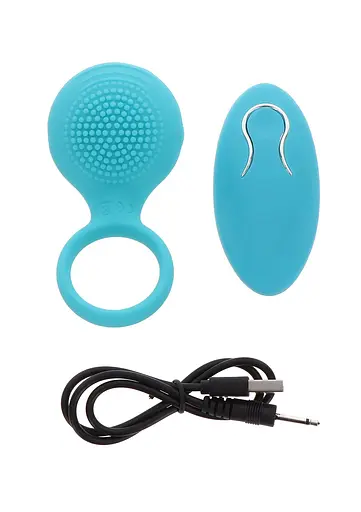 Виброкольцо Toy Joy Happiness Tickle Brush C-Ring 8.2 см голубой - фото 5