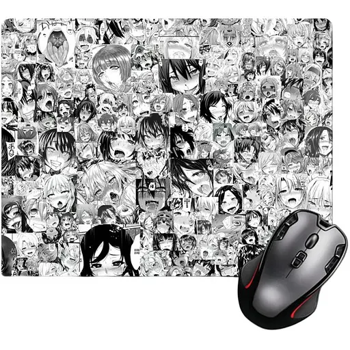 Игровая поверхность Nextprint коллаж чб Ахегао - Ahegao 220 х 180 мм (14976)