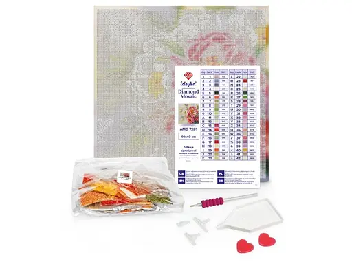 Алмазна мозаїка Ideyka Мелодія пелюсткових барв (40х40 см) - фото 2