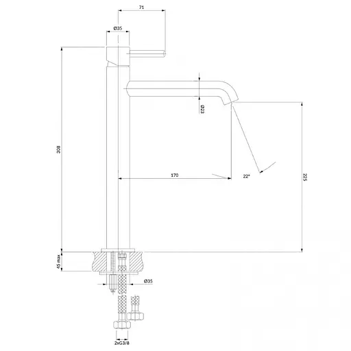 Змішувач для умивальника Omnires Y brushed copper високий Y1212CPB Золотий - фото 2