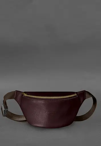 Шкіряна поясна сумка-бананка Kanny бордова - фото 2