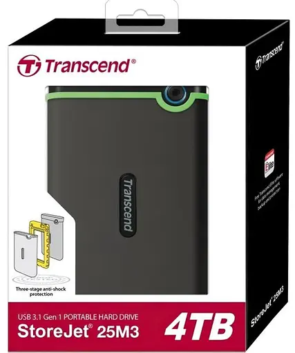 Зовнішній жорсткий диск Transcend StoreJet 25M3 4TB (TS4TSJ25M3S) - фото 4