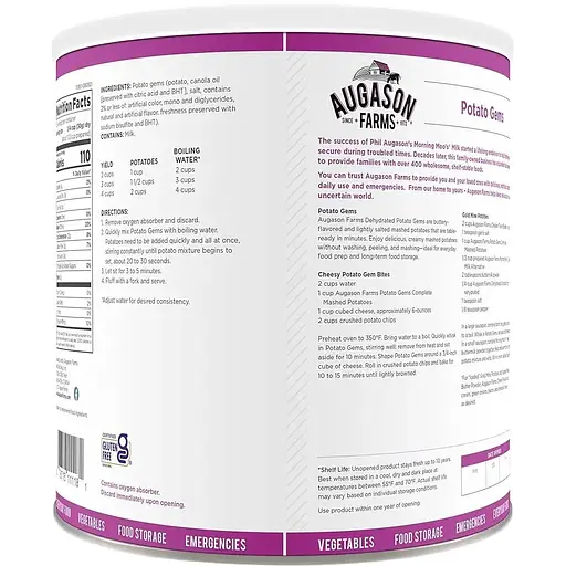 Картофельное пюре Augason Farms с большим сроком годности 10 лет сублимированное, 45 порций - фото 2