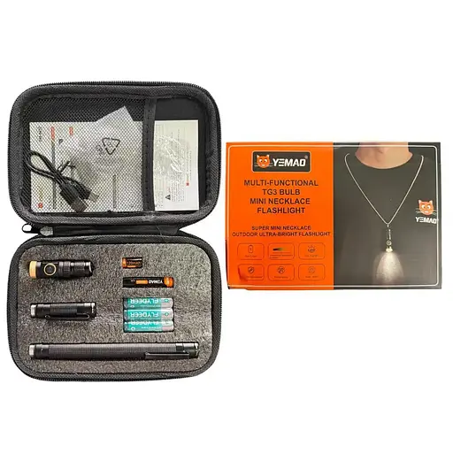 Ручной фонарь YEMAO YM-M10 светодиодный фонарь на аккумуляторе 10180 10440 Type-C 800 LM Серый - фото 7