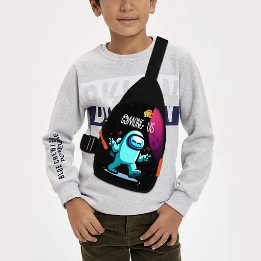 Сумка через плече дитяча Among Us 29х17 см сумка слінг для хлопчика (02038)