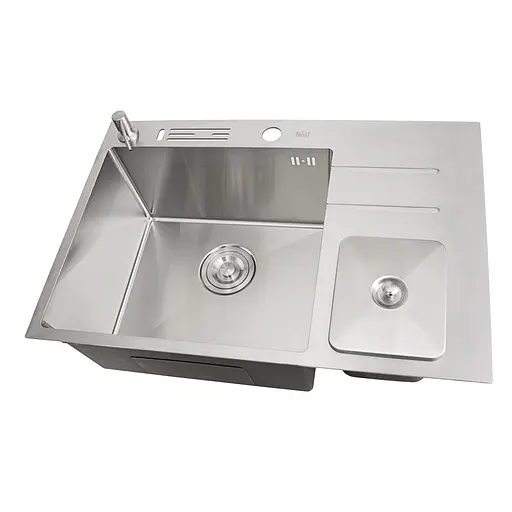 Кухонна мийка з нержавіючої сталі з вбудованим смітником Nett NSM-7047, Нержавіюча сталь - фото 7