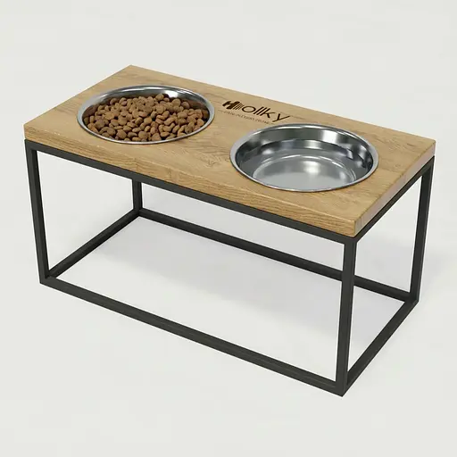 Hollky Base L — миски на підставці для середніх і великих собак (2 × 0,95 л, висота 20 см)