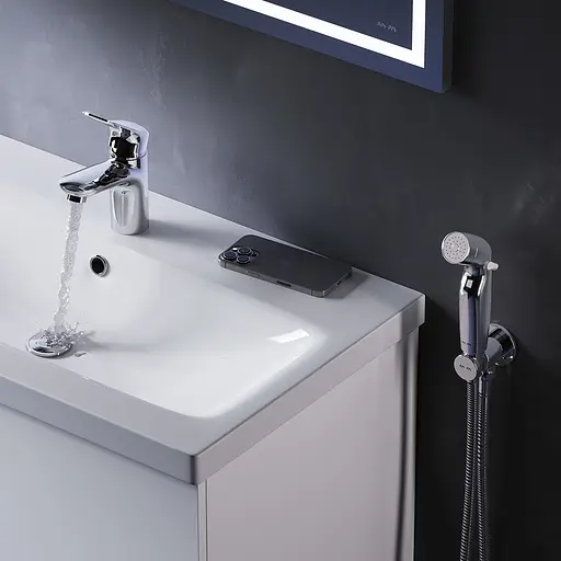 Змішувач для умивальника з гігієнічним душем Am.Pm Sunny хром F85C03000, Хром - фото 6