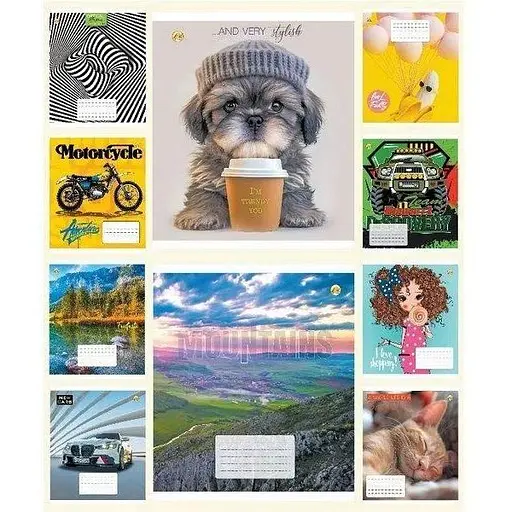 Зошит учнівський Тетрада 12230 Мікс 18 аркушів 1 шт. в асортименті - фото 1