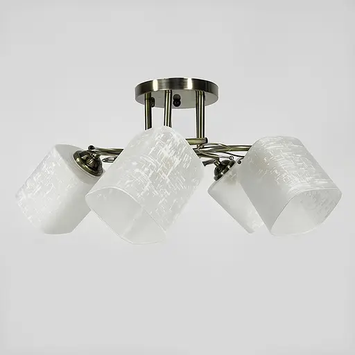 Бронзова люстра на 5 матових плафонів з візерунком у корпусі Ø 50 см | Арт. 9321C/5 AB | Line F - фото 5