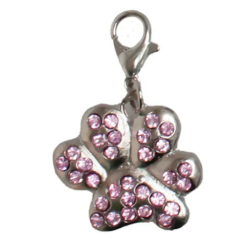 Подвеска на ошейник TatraРet Expert лапка с розовыми камешками 3.8 см 