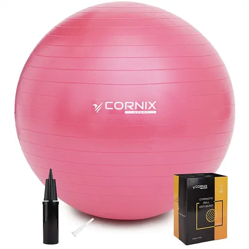 М'яч для фітнесу (фітбол) Cornix 75 см Anti-Burst XR-0024 Pink - фото 1