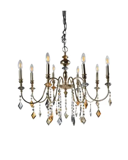 Люстра Edlin PL2416-8 Vanessa E14 8x12W IP20 золотой - фото 1