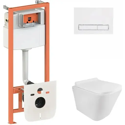 Набір Q-tap інсталяція 3 в 1 Nest QT0133M425 з панеллю змиву лінійною QT0111M08V1384W + унітаз з сидінням Tern QT1733052ERW - фото 1