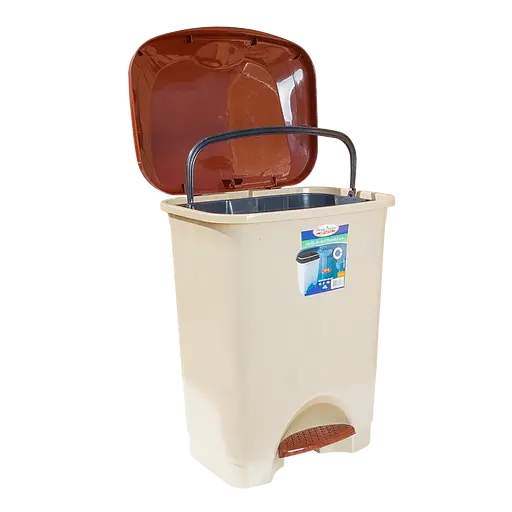 Ведро Irak Plastik Stella с педалью прямоугольное 45 л бежевое (00-00004572) - фото 2