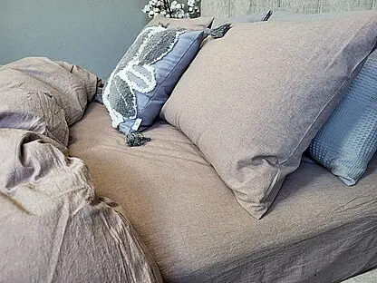 Комплект постельного белья Washed Cotton из вареного хлопка Брауни Brownie - двуспальный - фото 3