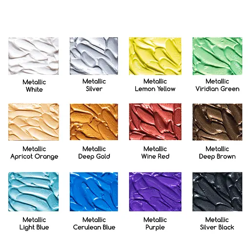 Набор акриловых красок MEEDEN Metallic 12x22 мл - фото 3