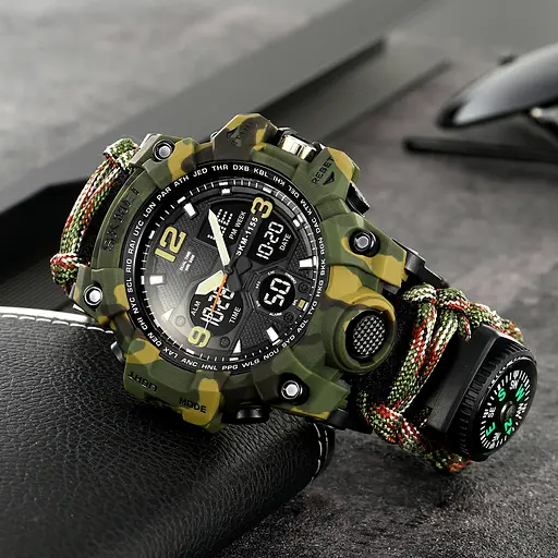 Наручний годинник чоловічий 1155BNCMGN Camo Green Skmei acs0030846 - фото 6