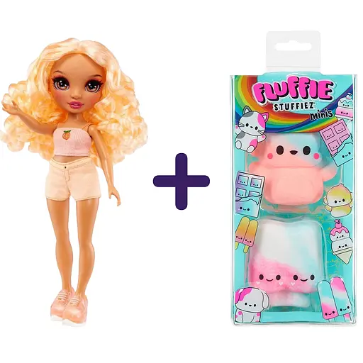  Набор: кукла Rainbow High ОРР Georgia Bloom + мягкая игрушка-антистресс Fluffie Stuffiez Minis S3 в ассортименте 