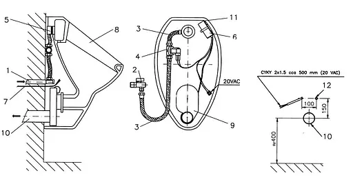 Уринал (пісуар) Cersanit Apollo A100 K11-0024 - фото 4