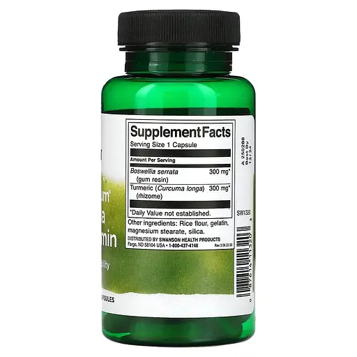 Босвелія та куркумін Swanson Full Spect Boswellia and Curcumin 60 caps (1086-100-37-4856184-20) - фото 2