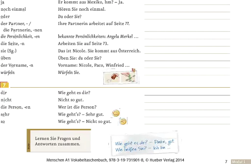 Menschen A1. Vokabeltaschenbuch - фото 6