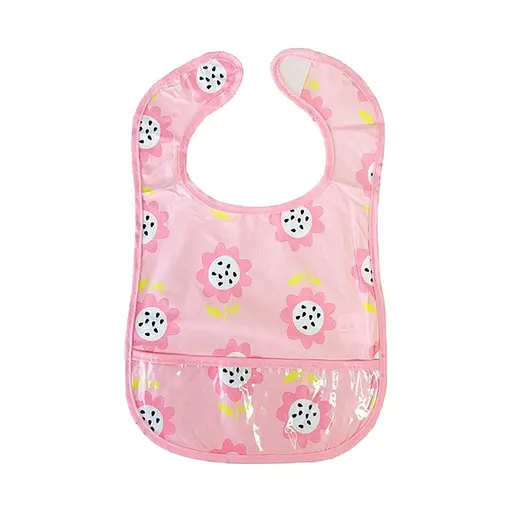 Дитячий слинявчик клейончатий Mega Zayka MGZ-0601(Pink) на липучці - фото 1