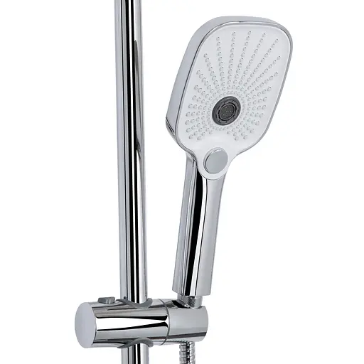 Душова система універсальна Qtap Gemini на три споживача (з виливом) QTGEM111CRW45687 Chrome/White, Білий - фото 3