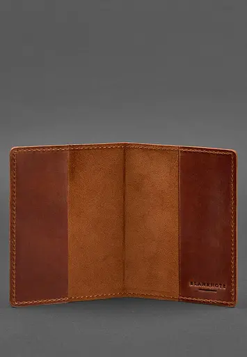 Кожаная обложка для паспорта 1.3 светло-коричневая Crazy Horse - фото 4