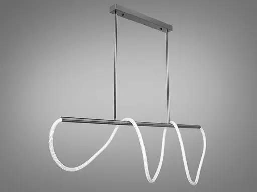 Шланг люстра лед в офіс з серії "Роуплайт" потужністю 32W, хром - фото 2