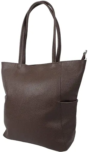 Женская кожаная сумка на двух ручках Borsacomoda темно-коричневая sum0028739 - фото 2