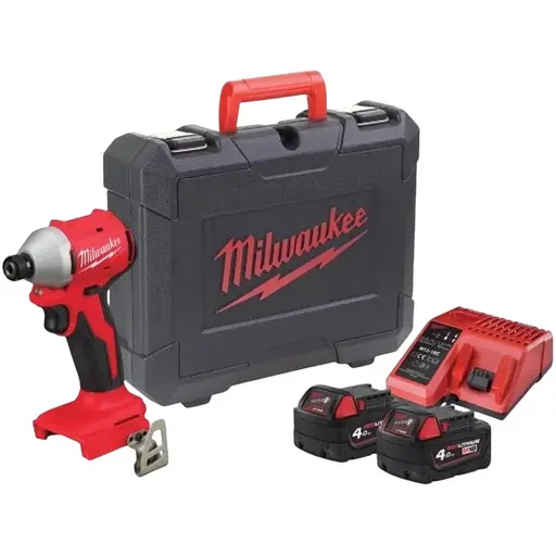 Винтоверт ударный аккумуляторный Milwaukee M18 BLIDRC-402C 18В АКБ 2х4 А/ч 0-3600 об/мин 190 Нм ЗП M12-18C жилет кейс 1.3 кг